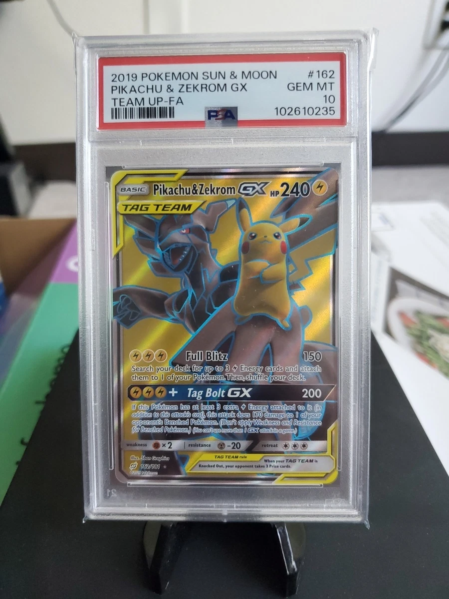 Pokemon Pikachu & Zekrom GX Tag Team Full Art 162/181 PSA 10 Gem
