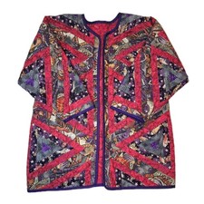 Handmade Quilt Jacket W's XL Reversible Cottagecore Grandmacore Art To Wear OOAK
