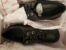 Image of KICKERS Black School Shoes Size 5 EU38 Kick Lo Core Junior