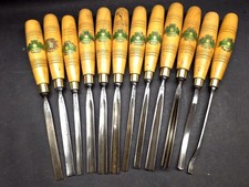 12 Premium Henry Taylor Acorn Brand Boxwood Handle Wood Carving Gouge Chisel