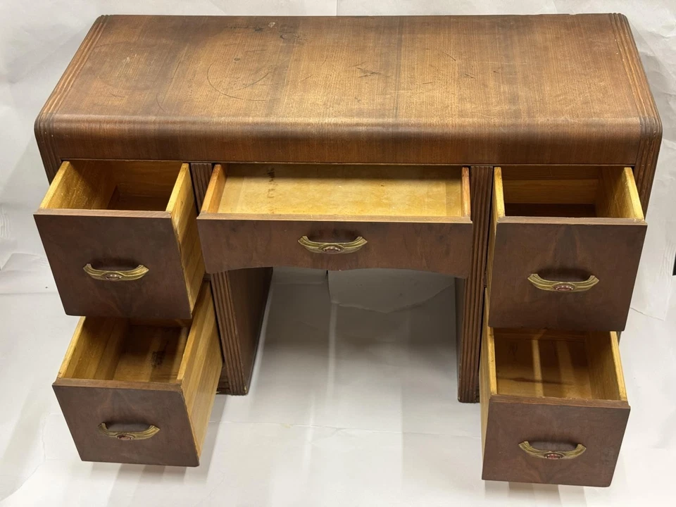 Vintage Art Deco Waterfall 46" Vanity  - Image 2 of 4