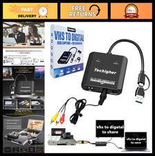 VHS to Digital Converter  RCA to HDMI Adapter - USB Video Capture for VCR/DVD/A