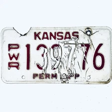  United States Kansas Permanent Power Unit License Plate PWR 139776