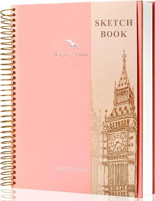 Hardcover Sketchbook for Drawing 8.5 x 11 Spiral Sketch Book for Adults Women...