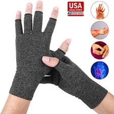 Copper Compression Arthritis Gloves Fingerless for Women Men Support Pain Relief