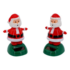Solar Powered Dancing Christmas Figures (2 Pack, Santa Claus) Animated Solar