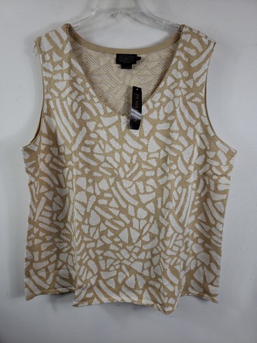 Pendleton women’s Beige white Vest 3X Linen Blend New pullover - Picture 4 of 12