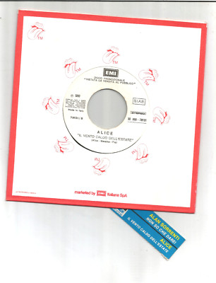 ALICE ''Vento caldo dell'estate'' 45 giri jukebox MINT STICKER + cop. forata-EMI