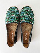 Prada espadrilles Aztec Print embroidered shoes size 37 w/ original box