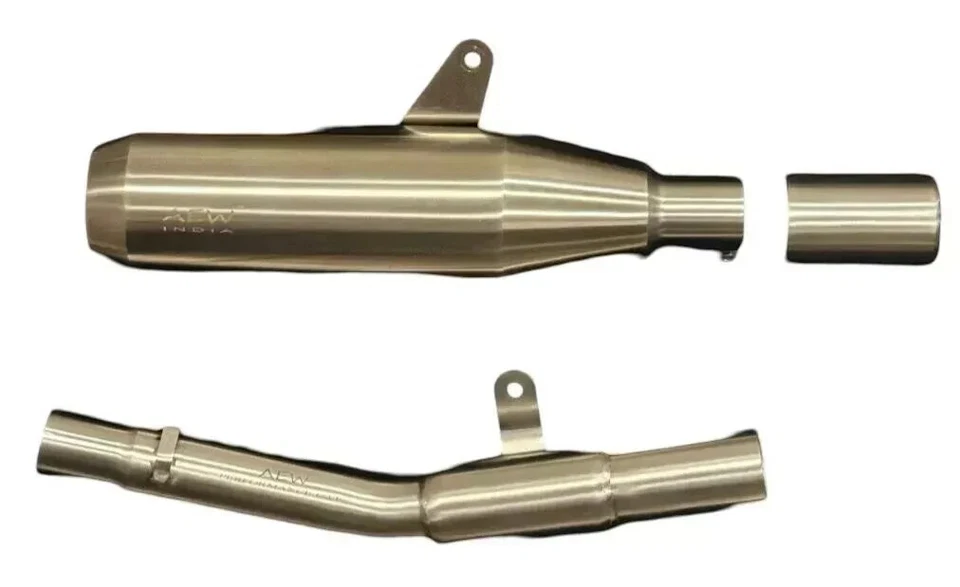 "AEW EXHAUST SILVER WITH MID PIPE & CAT" FIT FOR ROYAL ENFIELD BEAR 650 - Image 2 of 4