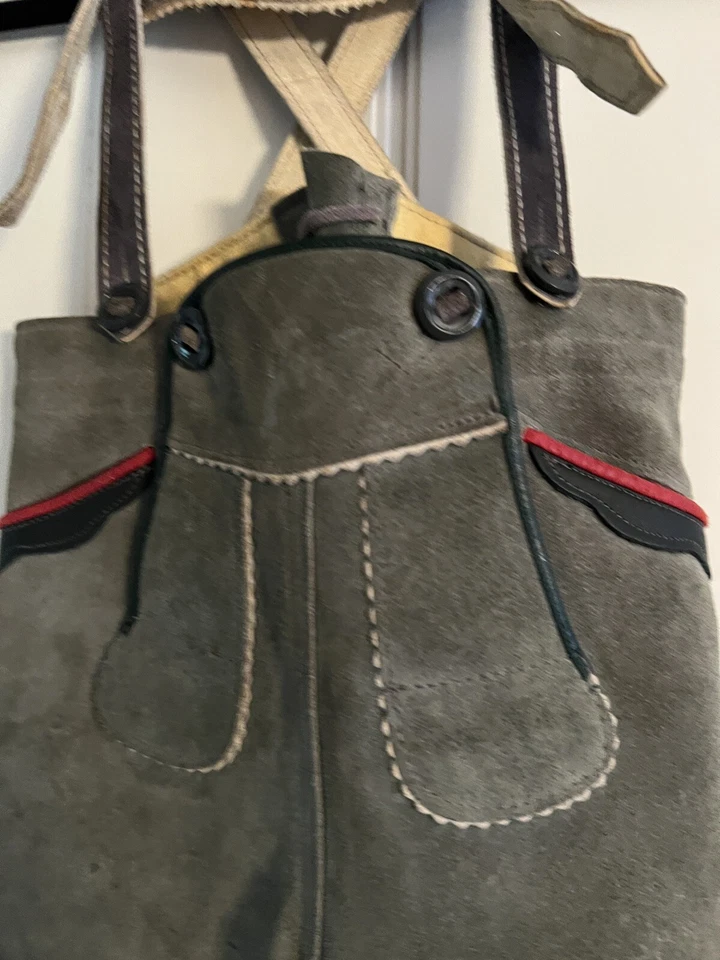 Pantalones Cortos De Colección Auténticos Alemanes Oktoberfest Lederhosen Gamuza Niño 22 En Cintura Foto 2 de 4