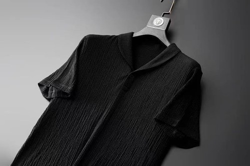 Summer Men's Spring Short Sleeve Casual Suit Slim Two-piece Set Drawstring Pants - Picture 17 of 26