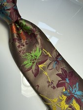 NWT IMANI UOMO MULTI COLOR FLORAL STYLE PRINT SILK TOUCH NECK TIE  HANKY