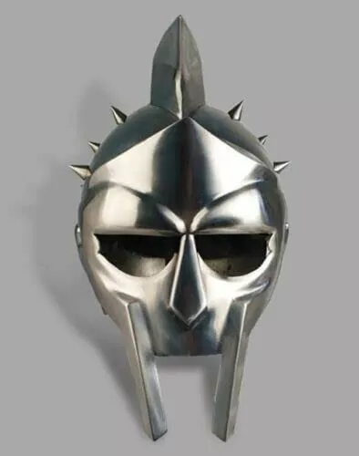 Medieval Gladiador Película Réplica Cromo Casco Warrior Caballero Adulto Navidad - Picture 1 of 16