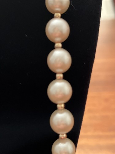 Faux Pearl Long Necklace Vtg Career Fashion Glam Dressy Old Money Romantic Gift - Picture 3 of 24