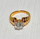 Engagement cubic zirconia s6 ring Lindberg Co. 14K HGE heavy gold electroplating — photo 8