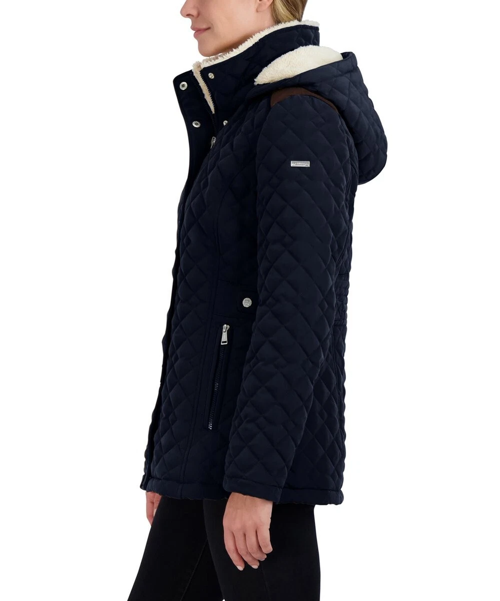 Laundry by shelli segal top asymmetrical collar quilted jacket