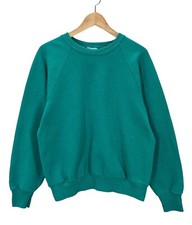 Vintage 80's Blank Green Raglan Sweatshirt Fits like a Small