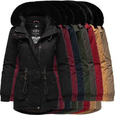 Navahoo Giacca Invernale Donna Corto Cappotto Parka Con Pelliccia