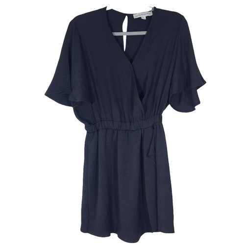 Emma & Michele Black Romper XL NWT Flutter Sleeve Elastic Waist