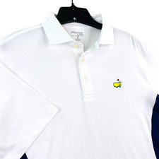Masters Tech Augusta National Polo Shirt Men Med White Stretch Performance