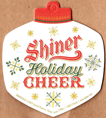 Shiner Holiday Cheer Beer Coaster Spoetzl Brewery Shiner TX