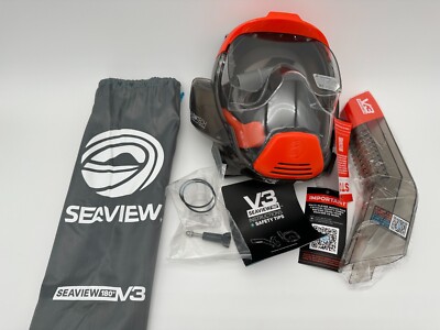 Seaview 180 V3 Full Face Snorkel Mask Adult Red/Sunset Size Small | eBay