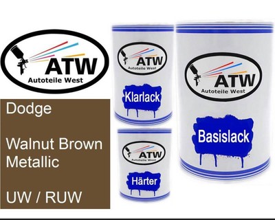 Dodge, Walnut Brown Metallic, UW / RUW, 500ml Lackdose + 500ml Klarlack + 250ml 