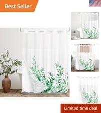 Machine Washable 72x72-Inch Shower Curtain with Semi-Sheer Top - Unique Design