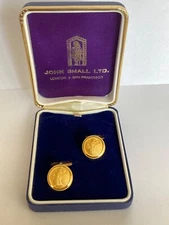 Vintage London Badge & Button Co. Gold plated Scales of Justice Cufflinks
