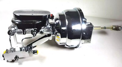 Chrome Disc Disc 7'' Dual Power Booster + Milled Master Cylinder & Bracket Kit