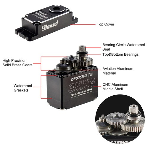 9imod 35KG 180 Grad High Torque Metal Gear Coreless Servo für RC Car Crawler - Picture 6 of 20
