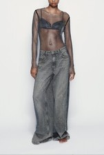 RRP $109 ZARA RHINESTONE MESH MIDI DRESS, US SIZE S NEW WITH TAG