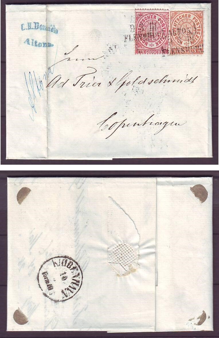 z5259/ Germany Norddeutsche Stat w/Railway Altona-Flensburg Cover