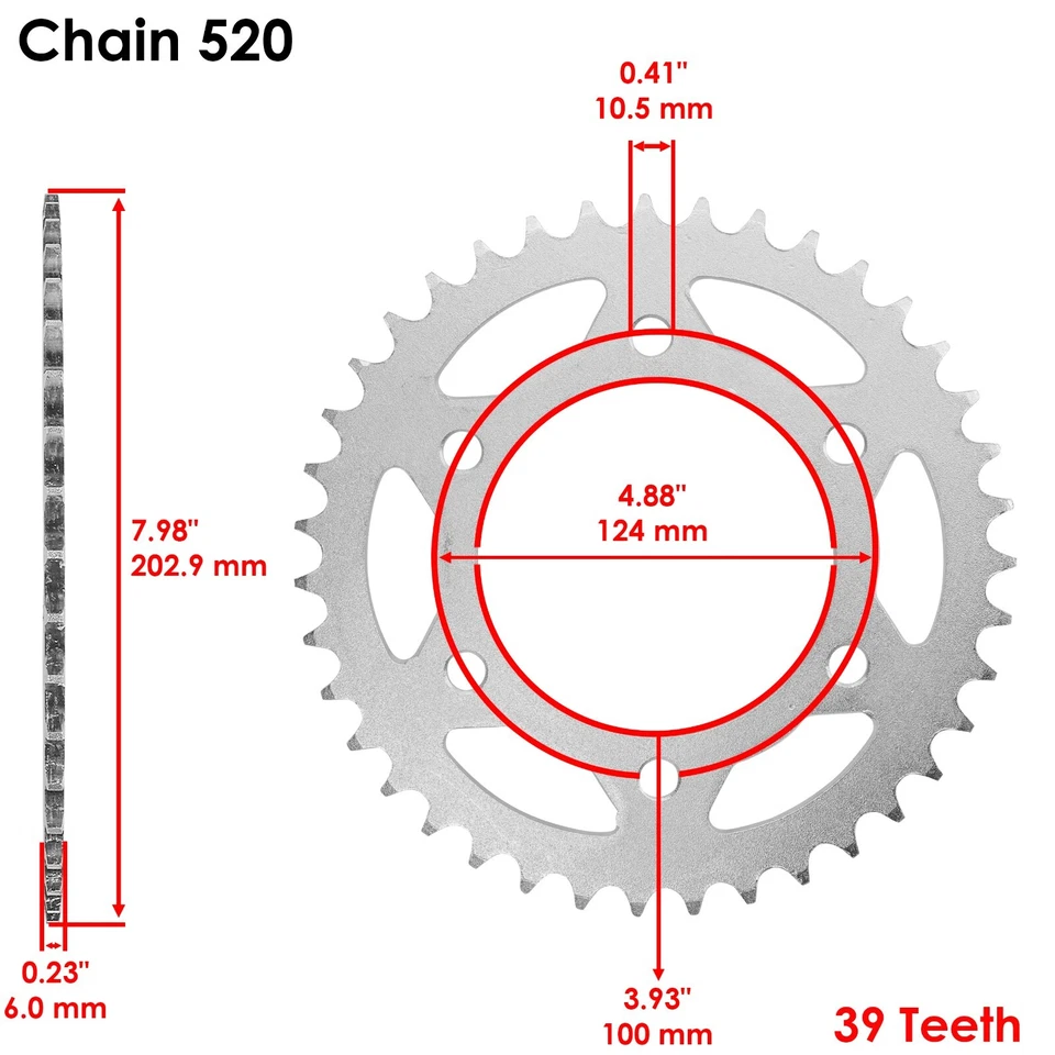 Kit de cadena de transmisión y piñón de junta tórica roja para Ducati 800 Super Sport 2003-2007 Foto 4 de 4