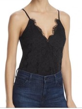 NWT Wayf Black Lace Bodysuit Womens Size XS