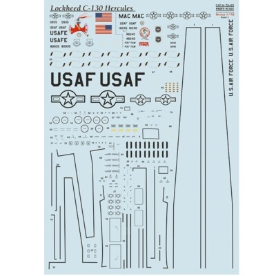 Print Scale 72-423 Decal for airplane 1:72 Lockheed C-130 Hercules. Teil 1