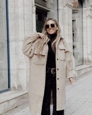 H&m Coat Shacket Long Oversized Jacket Faux Shearling Different Colors