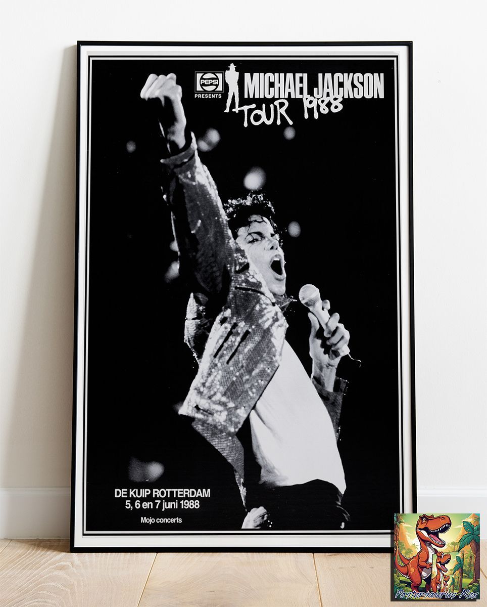 Michael Jackson Bad World Tour 1988 Black & White Splatter Tote