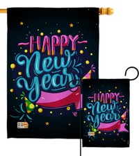 Popping Happy New Year Party Fun Happines Garden House Yard Flag