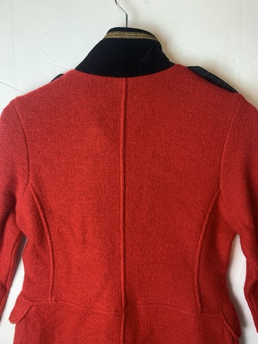 Vintage Lauren Ralph Lauren Lambs wool Ladies Military Button Up Jacket Red Band - Picture 8 of 11