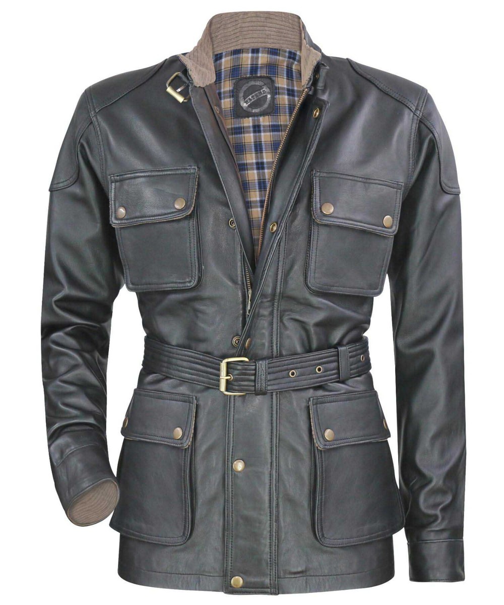 Men's Panther Leather Jacket Vintage Wax Black Genuine Men's Panther Leather Jacket Vintage Wax Black Genuine