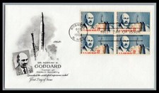 US FDC # C69 8c Goddard Artmaster block  1964, 9p812