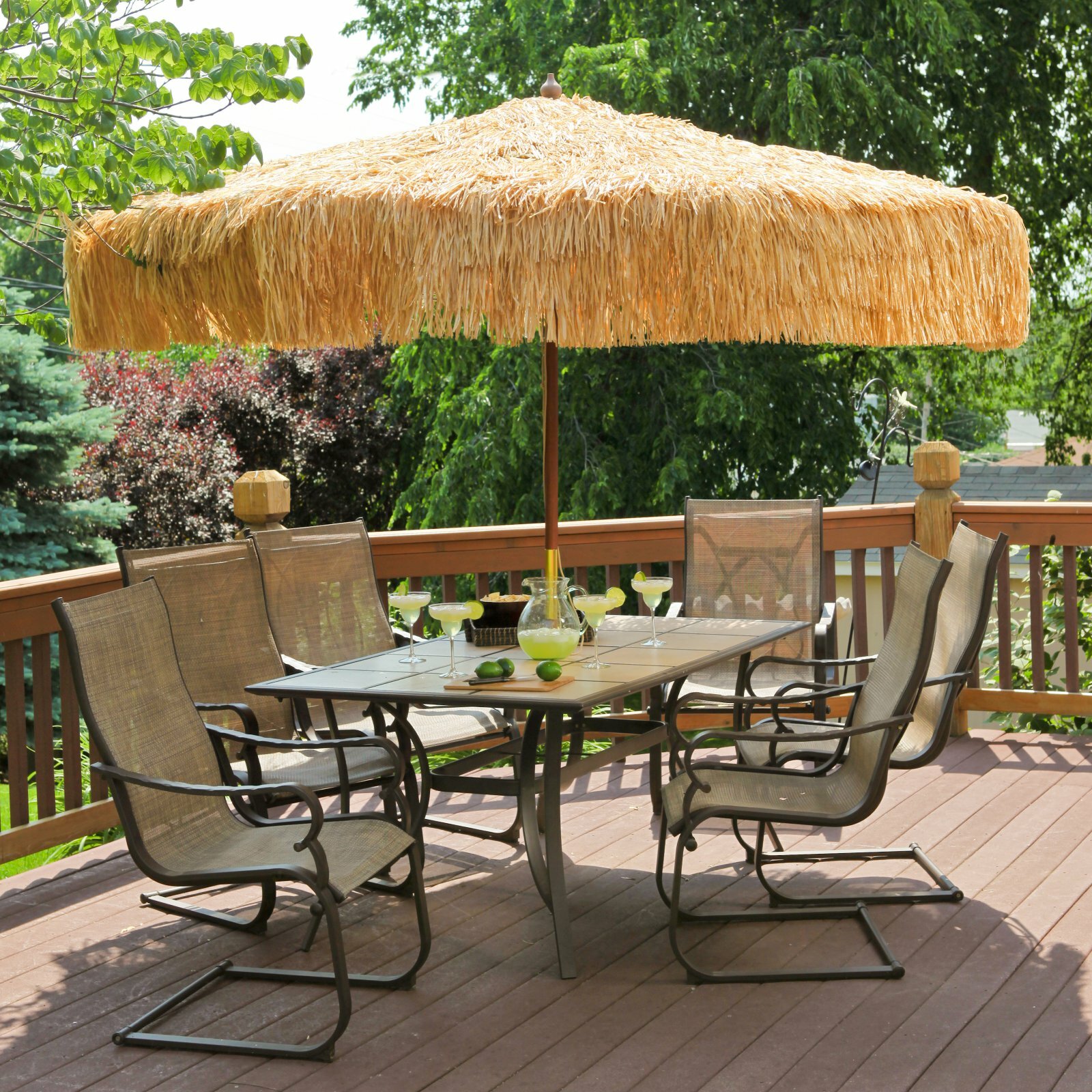 Destinationgear Palapa Tiki Umbrella 7 6 Whiskey Brown Patio Pole For Sale Online Ebay