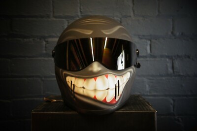 Custom airbrushed/painted Matrix Alpha helmet, Smiley/Grin design bandit style | eBay Custom airbrushed/painted Matrix Alpha helmet, Smiley/Grin design bandit style | eBay