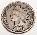 1887 P Indian Head Cent Penny AVE CIRCULATED **FREE SHIPPING**