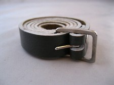 VINTAGE SKINNY CAMERA/CASE LEATHER STRAP DARK GRAY 5/8" W X 27 1/2" L VG 6