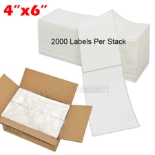 4000-60000 4x6 Fanfold Direct Thermal Shipping Labels for Zebra & Rollo Printer