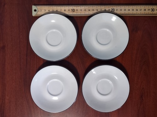 Nespresso N Logo 2 Oz Espresso Demitasse Cup & Saucer Set Of 4 Coffee - Picture 4 of 6
