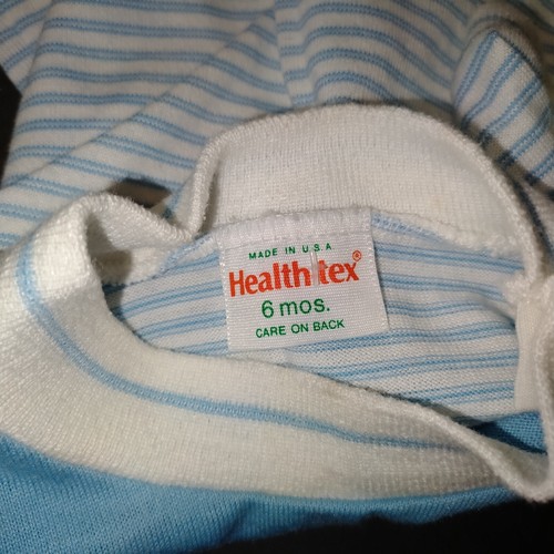Vintage Healthtex Baby 2 Piece Outfit Shirt Diaper Cover 6 Months - Picture 4 of 7